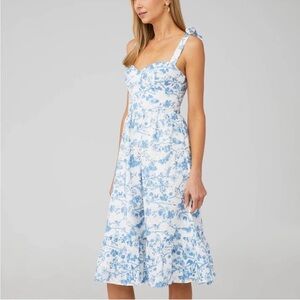 Steve Madden Sophia-Rose Dress in Faded Blue white floral Womens Size 6 Revolve